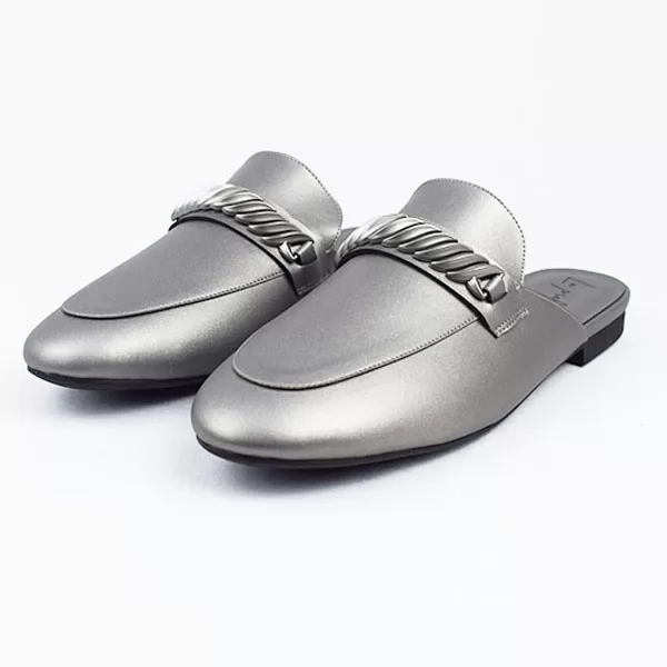 Mule pour femme 200 gris cuir ................ sandale médicale femme confortable Maroc